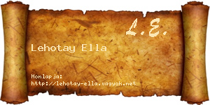 Lehotay Ella névjegykártya